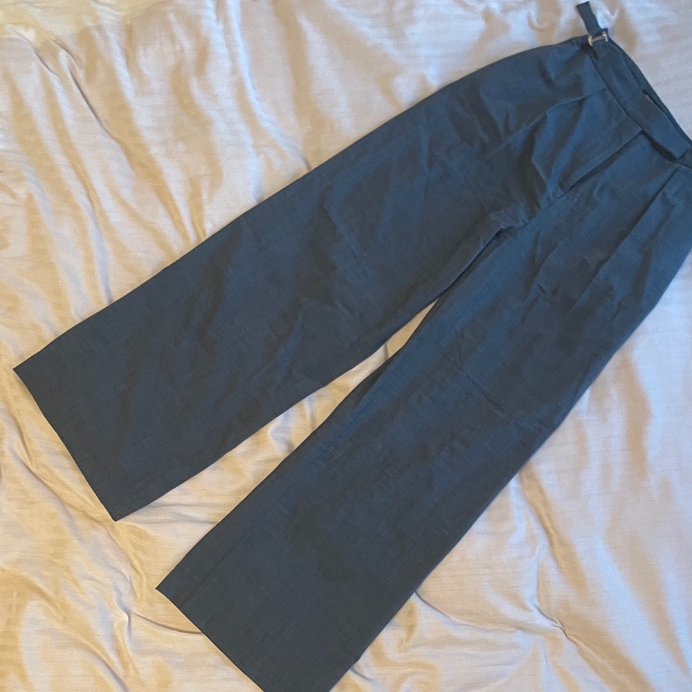 Maje Blue-Grey Wide-Leg Trousers - Picture 4 of 8